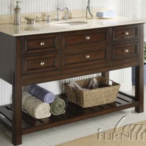 Ursa Cherry Finish Sink w/White Marble Top