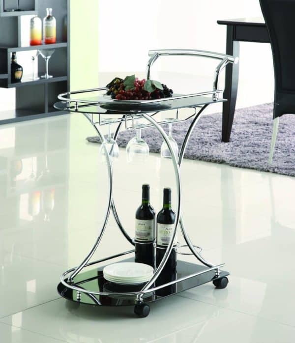 Metal Accent Serving Cart