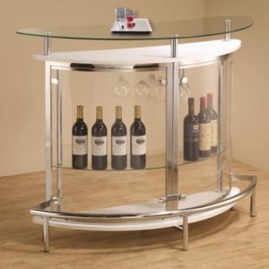 White Conemporary Glass Bar Table