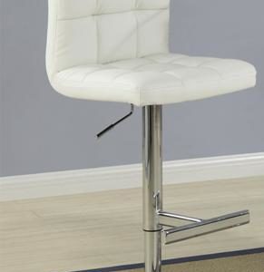2 Piece Cream Stool with Padded Straight Line Back Set