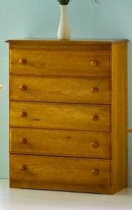 5 Drawer Honey Oak Chest