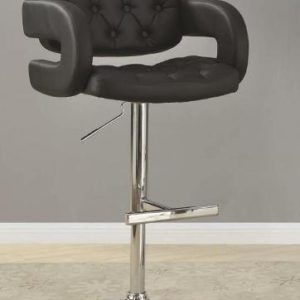 Contemporary Adjustable Height Black Bar Stool