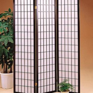 Black 3 Frame Folding Screen