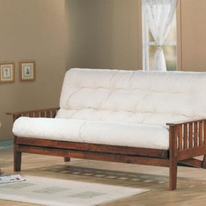Dirty Oak Finish Futon Frame with 6" Inner Spring Mattress