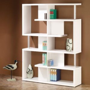 Modern White Finish Bookcase