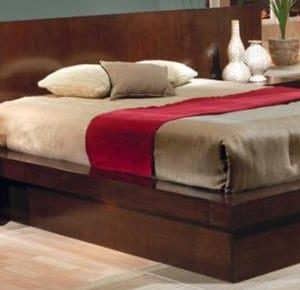 Jessica Cappuccino King Size Platform Bed & (2) Panel Nightstands Set