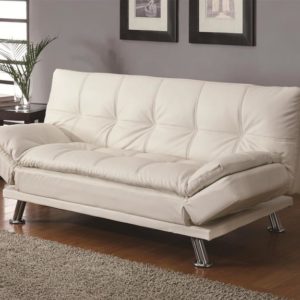 Leather Like White Vinyl Sofa Bed