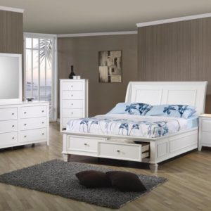Selena Youth Twin Size Storage Bed, Dresser, Mirror & Nightstand Set