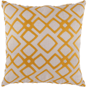 Geo Diamond Tangerine 18" x 18" Down Feathers Pillow Set