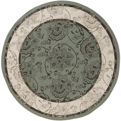 Alfresco Black 7'3" Round Rug