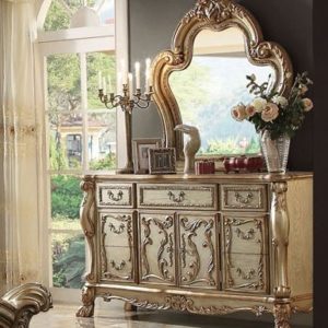 Dresden Gold Patina Dresser & Mirror