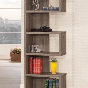 Bookcases Weathered Grey Semi-Backless