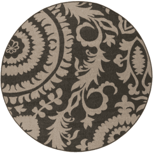 Alfresco Black/Taupe 7'3" Round Rug