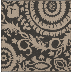 Alfresco Black/Taupe 7'3" Square Rug