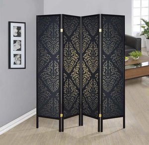 Damask Print Folding Screen