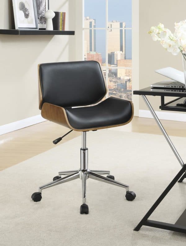 Black Contemporary Leatherette Office Chair