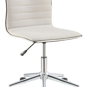 White Sleek Office Chair with Chrome Base