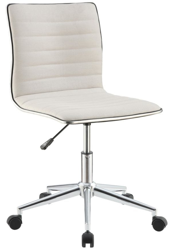 White Sleek Office Chair with Chrome Base