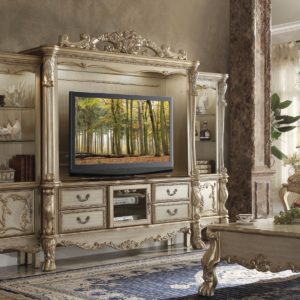 Dresden Gold Patina Entertainment Center