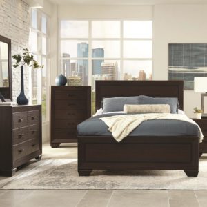 Fenbrook Dark Cocoa Queen Bed, Dresser, Mirror, & Nightstand