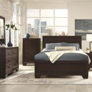 Fenbrook Dark Cocoa California King Bed, Dresser, Mirror, & Nightstand