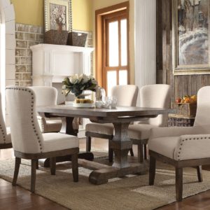 Landon Salvage Brown Finish 7 Piece Table Set