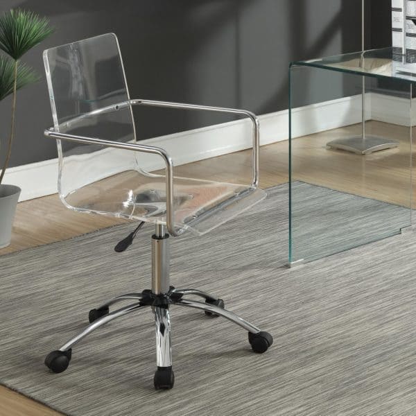 Acrylic Office Chair with Steel Base