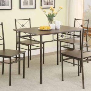 Dark Bronze 5 Piece Dining Room Set