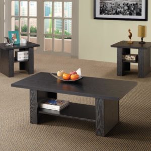 3 Piece Black Occasional Table Set
