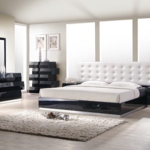 Milan Queen Size Bedroom Set in Black