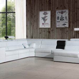 Divani Casa Polaris - Contemporary Bonded Leather White Sectional Sofa