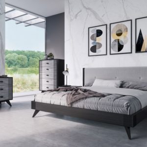 Nova Domus Panther Contemporary Grey & Black Queen Bedroom Set