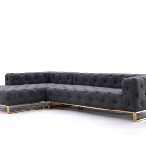 Divani Casa Willa Modern Grey Fabric Sectional Sofa