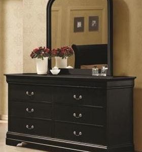 Black Louis Philippe Dresser & Mirror