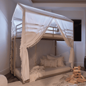 Belton Canopy Bunk Bed w/ Bunkie Mattresses