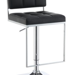 Chrome Black Leatherette Bar Stool