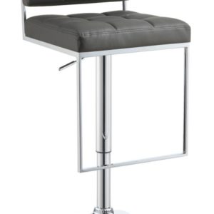 Chrome Grey Leatherette Bar Stool