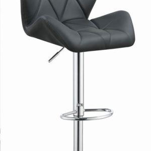 2 Chrome Grey Leatherette Bar Stools