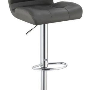 2 Adjustable Grey Leatherette Bar Stools
