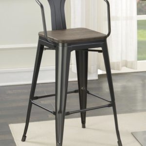 2 Matte Black Bar Stools