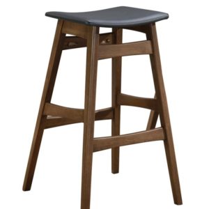 2 Dark Leatherette Backless Bar Stools