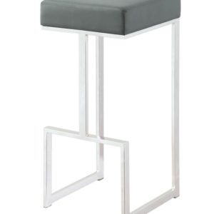Grey Modern Leatherette Bar Stool