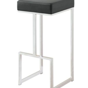 Black Modern Leatherette Bar Stool