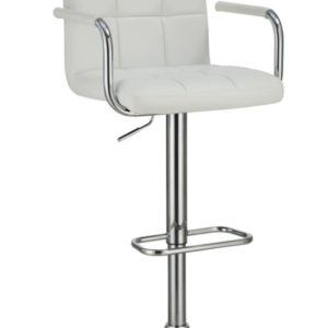White Modern Leatherette Bar Stool