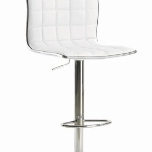 2 Waffle White Chrome Bar Stools
