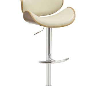 Modern White Leatherette Bar Stool