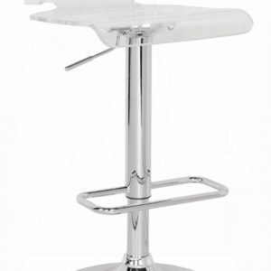 Acrylic and Chrome Backless Bar Stool