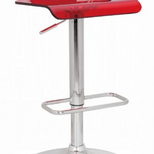 Red and Chrome Backless Bar Stool