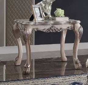 Dresden White Bone Finish End Table
