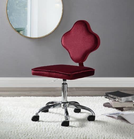 Red Velvet Office Chair